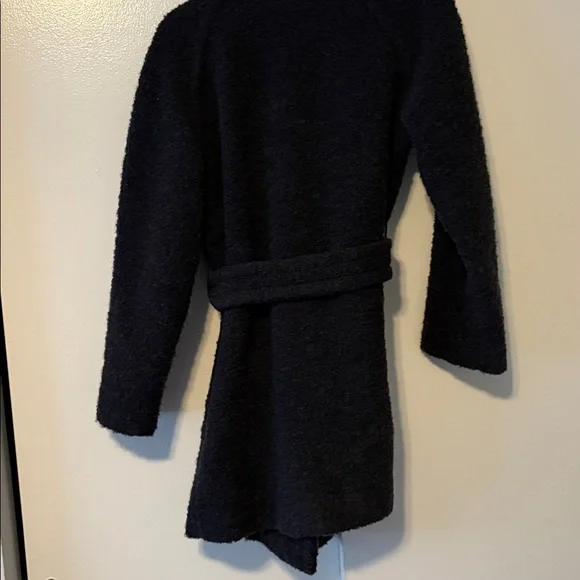 Ganni Black Wool-Blend Bouclé Coat - Picture 7 of 7